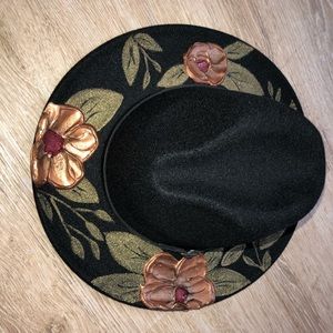 Custom painted floral summer hat
